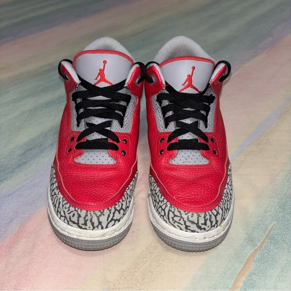 Nike Air Jordan 3 Retro SE (GS) ‘Unite’ Fire Red Cement Grey CQ0488-600 Size 7Y
